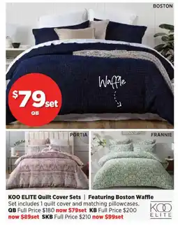 Spotlight KOO ELITE Quilt Cover Sets offer