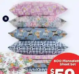Spotlight KOO KIDS Flannelette Sheet Sets SB offer