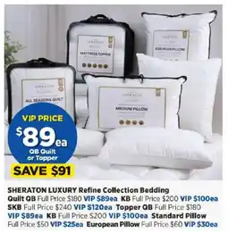 Spotlight SHERATON LUXURY Refine Collection Bedding offer
