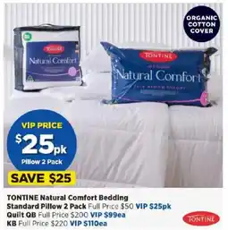 Spotlight TONTINE Natural Comfort Bedding offer