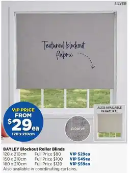 Spotlight BAYLEY Blockout Roller Blinds offer