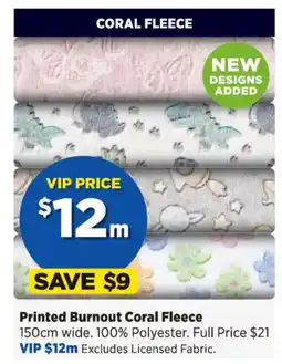 Spotlight Printed Burnout Coral Fleece offer