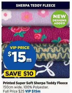 Spotlight Printed Super Soft Sherpa Teddy Fleece offer