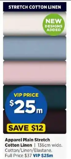 Spotlight Apparel Plain Stretch Cotton Linen offer