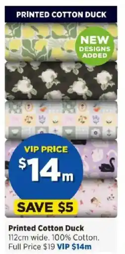 Spotlight Printed Cotton Duck offer