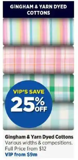 Spotlight Gingham & Yarn Dyed Cottons offer