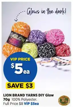 Spotlight LION BRAND YARNS DIY Glow offer