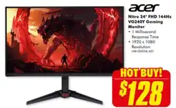 The Good Guys Nitro 24" FHD 144Hz VG240Y Gaming Monitor offer