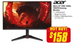 The Good Guys Nitro 27" FHD 144Hz VG270 Gaming Monitor offer