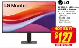 The Good Guys 24" FHD IPS 120Hz 1ms MBR HDR10 Monitor offer