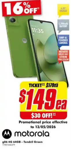 The Good Guys g06 4G 64GB - Tendril Green offer