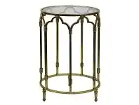 Windsor Glass Top Metal Round Side Table