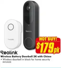 The Good Guys Wireless Battery Doorbell 2K with Chime offer