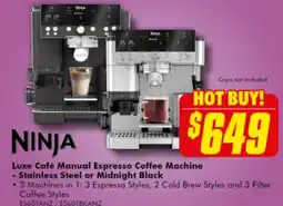 The Good Guys Luxe Café Manual Espresso Coffee Machine - Stainless Steel or Midnight Black offer