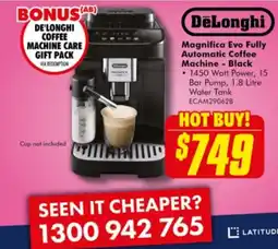 The Good Guys Magnifica Evo Fully Automatic Coffee Machine - Black offer