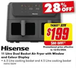The Good Guys 11 Litre Dual Basket Air Fryer with Window and Colour Display offer