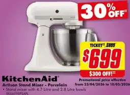 The Good Guys Artisan Stand Mixer - Porcelain offer