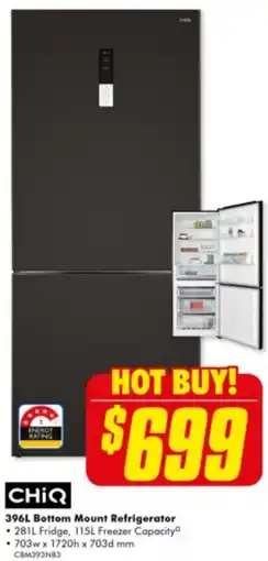 The Good Guys 396L Bottom Mount Refrigerator offer