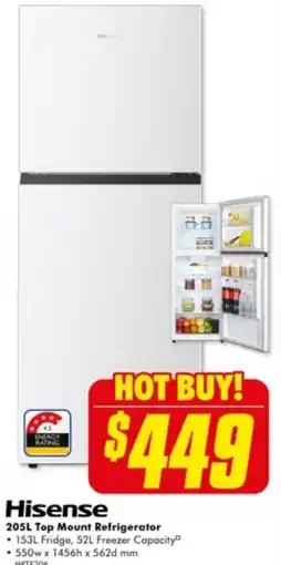 The Good Guys 205L Top Mount Refrigerator offer