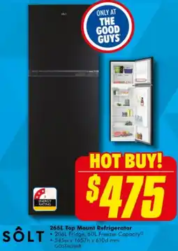 The Good Guys 266L Top Mount Refrigerator offer