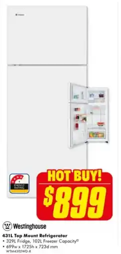 The Good Guys 431L Top Mount Refrigerator offer