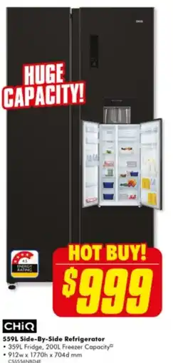 The Good Guys 559L Side-By-Side Refrigerator offer