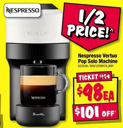 JB Hi-Fi Nespresso Vertuo Pop Solo Machine offer