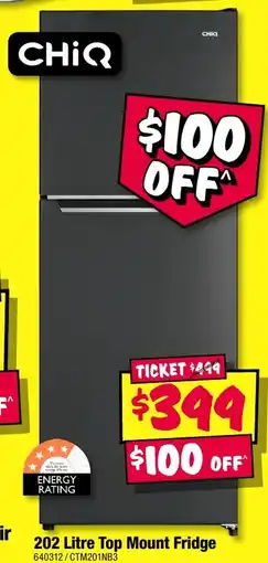 JB Hi-Fi 202 Litre Top Mount Fridge offer