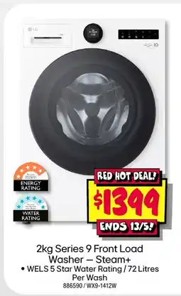 JB Hi-Fi 2kg Series 9 Front Load Washer Steam offer