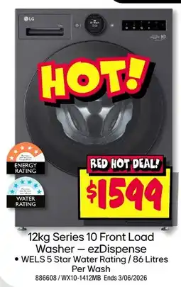 JB Hi-Fi 12kg Series 10 Front Load Washer ezDispense offer