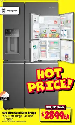JB Hi-Fi 609 Litre Quad Door Fridge offer