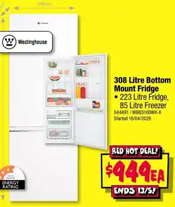 JB Hi-Fi 308 Litre Bottom Mount Fridge offer