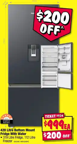 JB Hi-Fi 420 Litre Bottom Mount Fridge With Water offer