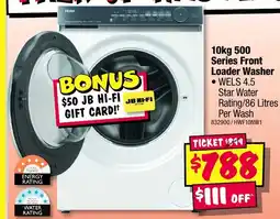 JB Hi-Fi 10kg 500 Series Front Loader Washer offer
