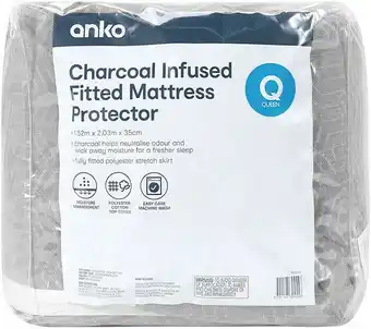 Kmart Charcoal Infused Fitted Mattress Protector - Queen Bed offer