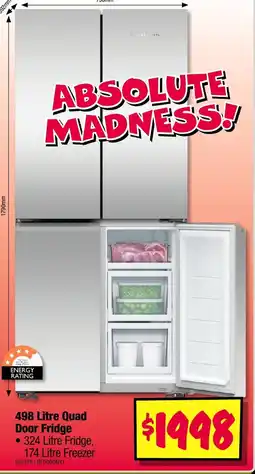JB Hi-Fi 498 Litre Quad Door Fridge offer