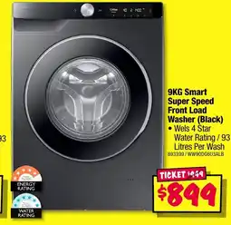 JB Hi-Fi 9KG Smart Super Speed Front Load Washer (Black) offer