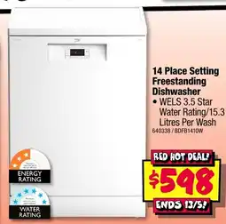 JB Hi-Fi 14 Place Setting Freestanding Dishwasher offer