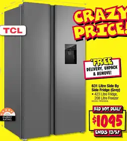 JB Hi-Fi 631 Litre Side By Side Fridge (Grey) offer