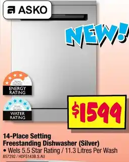 JB Hi-Fi 14-Place Setting Freestanding Dishwasher (Silver) offer
