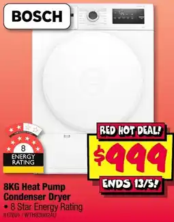 JB Hi-Fi 8KG Heat Pump Condenser Dryer offer