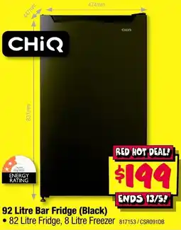 JB Hi-Fi 92 Litre Bar Fridge (Black) offer