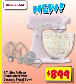 JB Hi-Fi 4.7 Litre Artisan Stand Mixer With Ceramic Floral Bowl offer