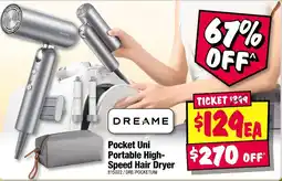 JB Hi-Fi Pocket Uni Portable High- Speed Hair Dryer offer