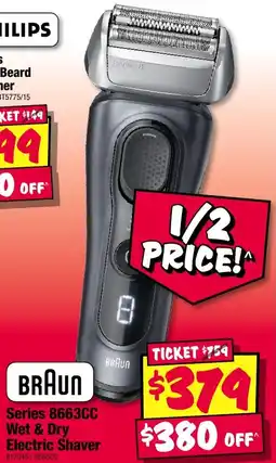JB Hi-Fi Series 8663CC Wet & Dry Electric Shaver offer