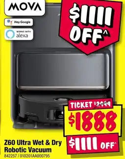 JB Hi-Fi Z60 Ultra Wet & Dry Robotic Vacuum offer