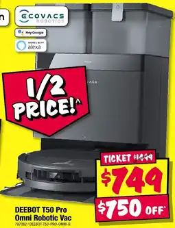 JB Hi-Fi DEEBOT T50 Pro Omni Robotic Vac offer