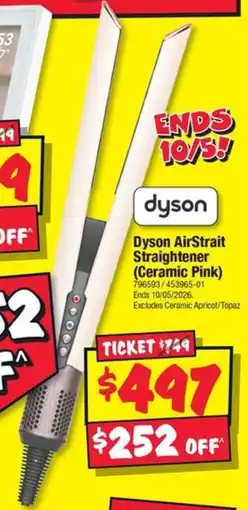 JB Hi-Fi Dyson AirStrait Straightener (Ceramic Pink) offer