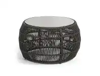 LivingStyles Karvalis Woven Rope Round Coffee Table with Poly Cement Top, 70cm offer