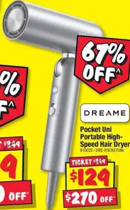 JB Hi-Fi Pocket Uni Portable High- Speed Hair Dryer offer